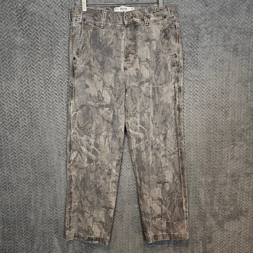 Hollister Loose Fit‎ Carpenter Camouflage Cargo Pants Mens Size 31/30 Camo